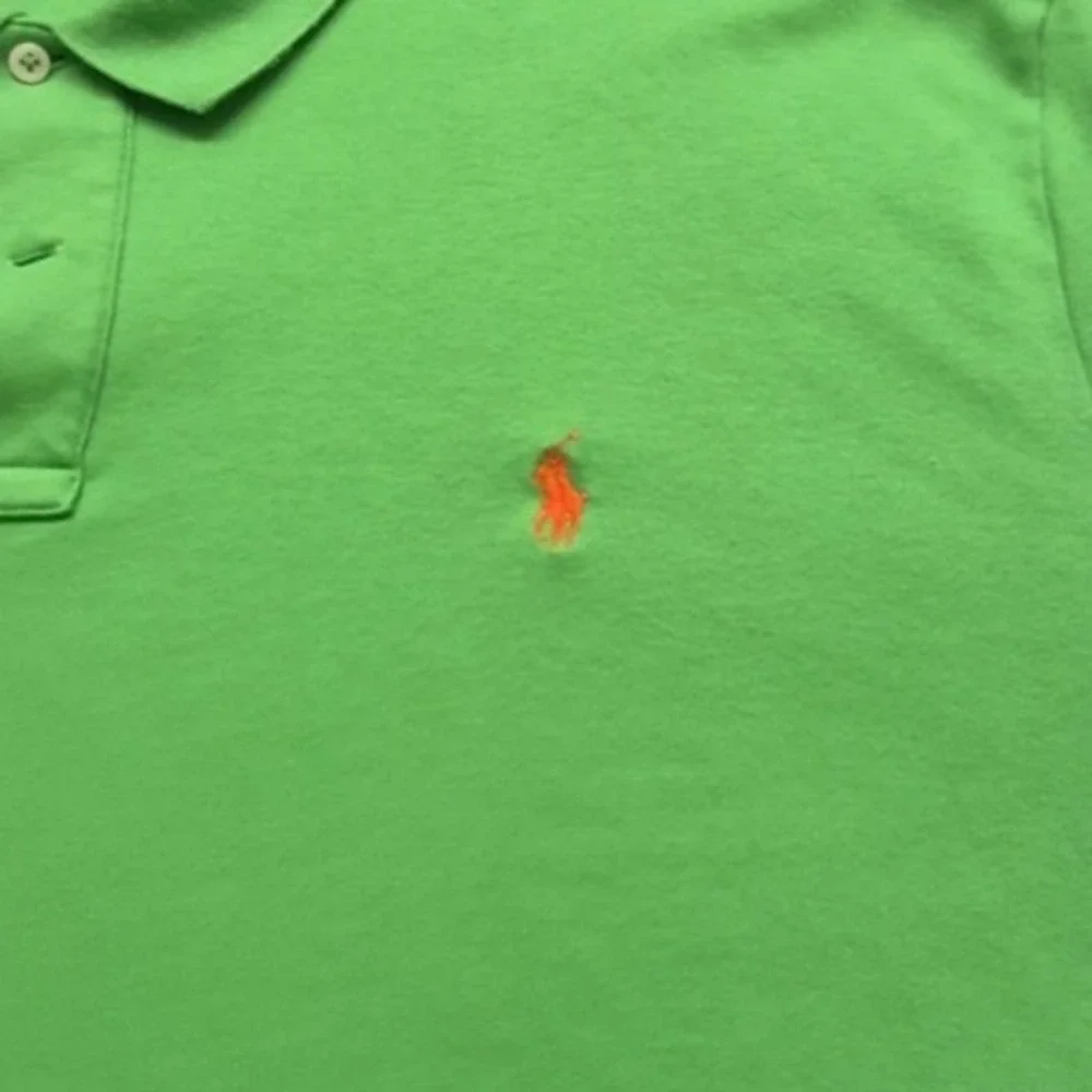 Polo Ralph Lauren men's‎ bright green polo shirt XXL orange  pony logo Cotton